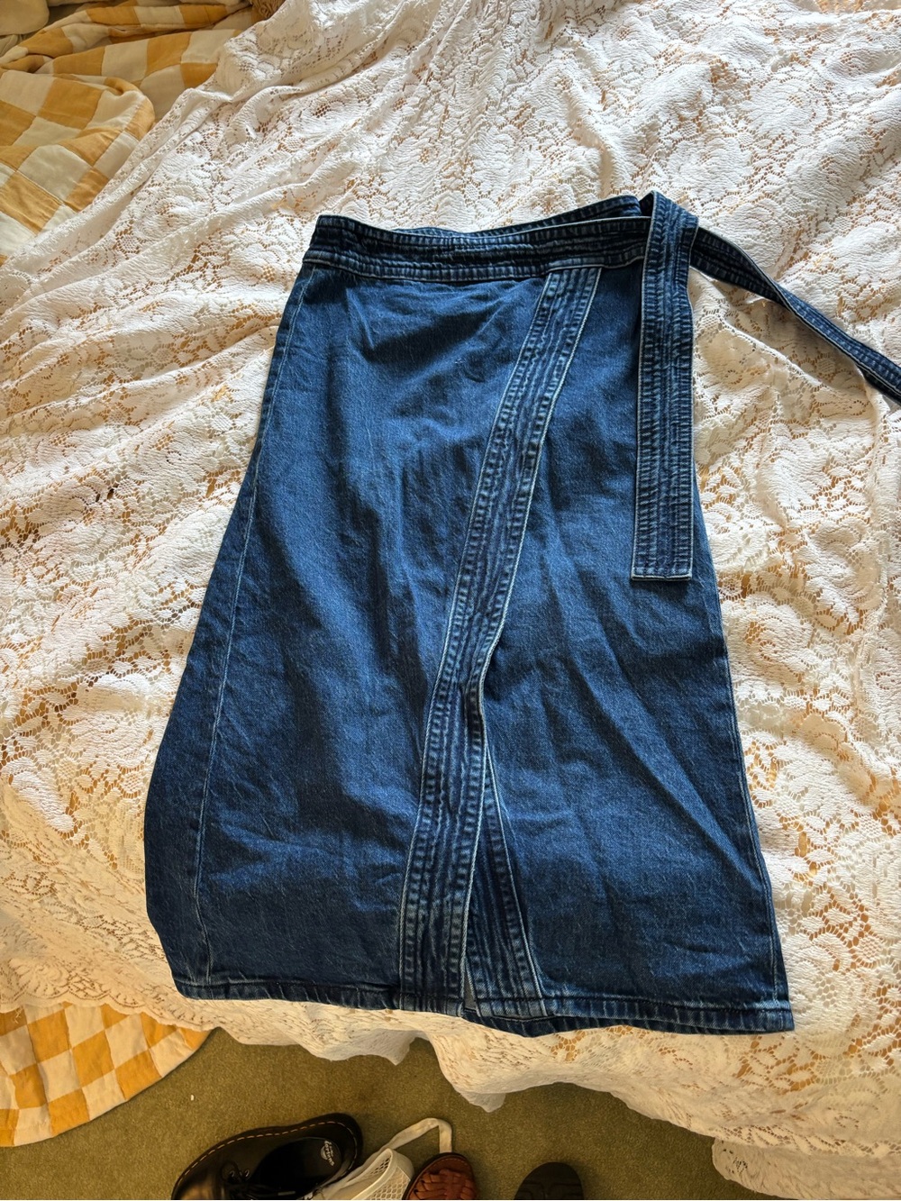 Ann Taylor Blue Denim Wrap Skirt